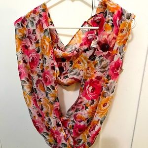 Floral scarf infinity pink pretty